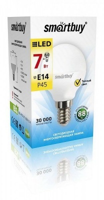 LED лампа Smartbuy P45-07W/3000/E14 SBL-P45-07-30K-E14 фото